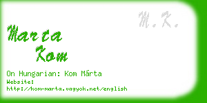marta kom business card